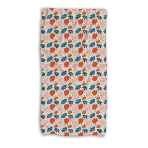 Simple Floral Pattern Beach Towel By Artists Collection