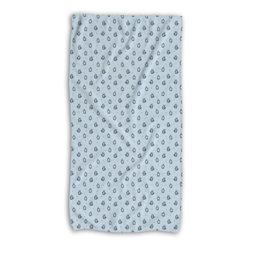 Penguin Pattern Beach Towel By Artists Collection