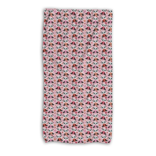 Panda Love Pattern Beach Towel By Artists Collection