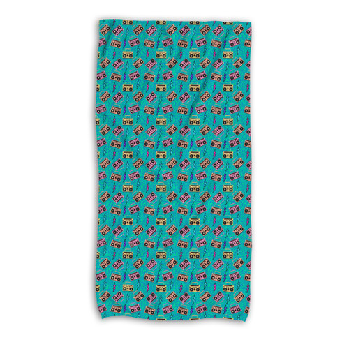 Neon Music Pattern Beach Towel By Artists Collection