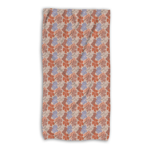 Hand Drawn Abstract Flowers Beach Towel By Artists Collection