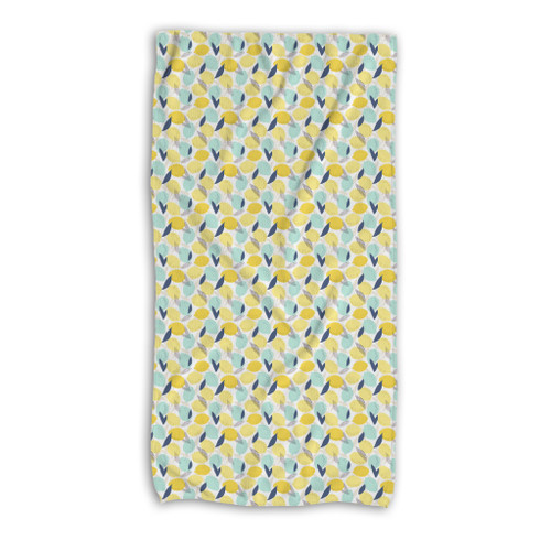 Fresh Lemons Pattern Beach Towel By Artists Collection