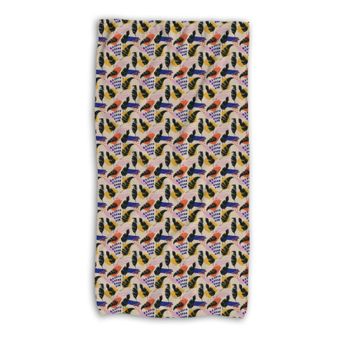 Exotic Banana Leaves Pattern Beach Towel By Artists Collection