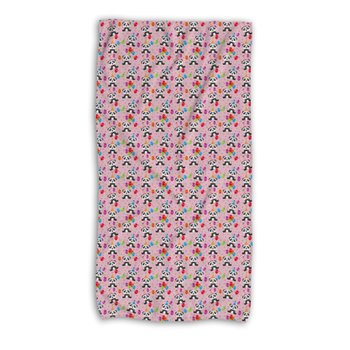 Birthday Panda Pattern Beach Towel By Artists Collection