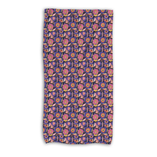 Abstract Flowers Background Beach Towel By Artists Collection