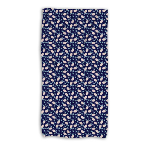 Abstract Blue Lemons Pattern Beach Towel By Artists Collection