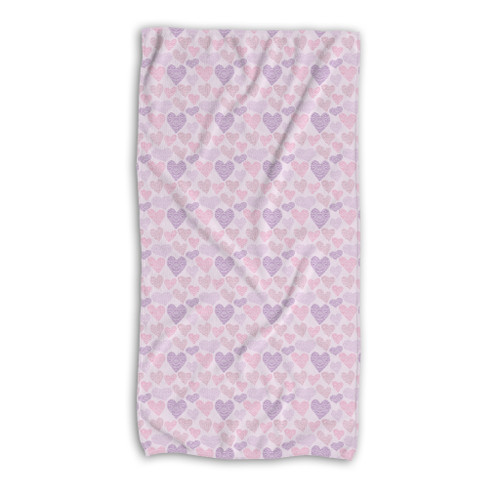 Heart Pattern Beach Towel By Artists Collection