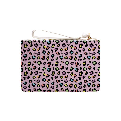 Colorful Leopard Skin Pattern Clutch Bag By Artists Collection