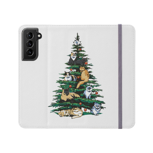 Christmas Tree Cats Samsung Folio Case By Vexels