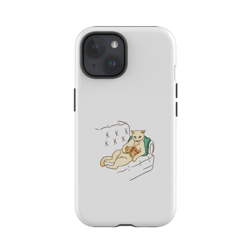 Chillin Cat With A Good Book iPhone Tough Case By Vexels