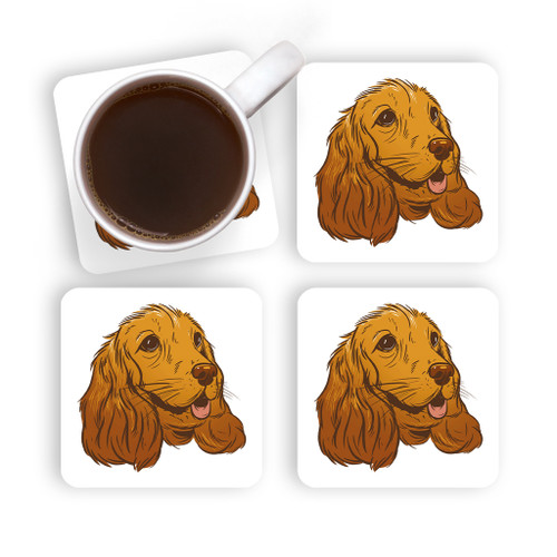 Cute Cocker Spaniel Illustration Coaster Set By Vexels