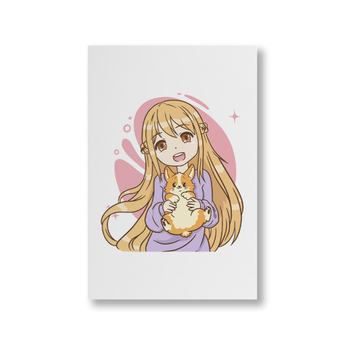 Anime Girl With Corgi Canvas Print By Vexels