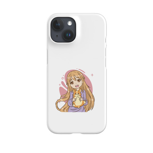 Anime Girl With Corgi iPhone Snap Case By Vexels