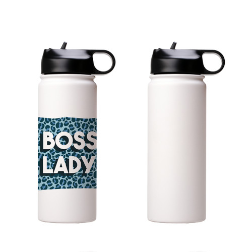 Boss Lady With Leopard Background Water Bottle By Vexels