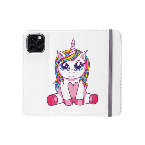 Big Eyed Unicorn Love iPhone Folio Case By Vexels