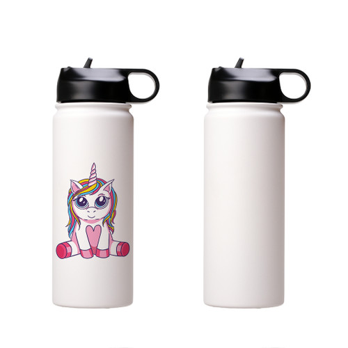 Big Eyed Unicorn Love Water Bottle By Vexels