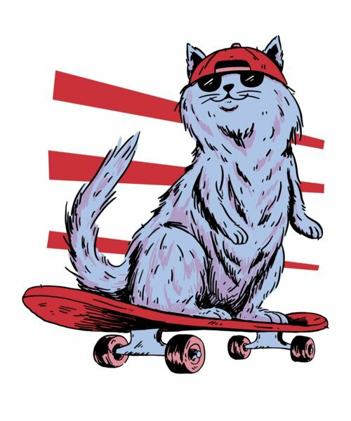 Cool Skateboard Cat Design By Vexels