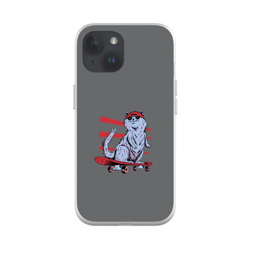 Cool Skateboard Cat iPhone Soft Case By Vexels