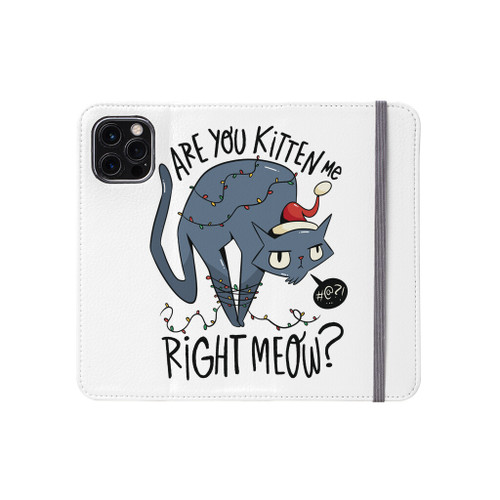 Are You Kitten Me Right Meow? iPhone Folio Case By Vexels