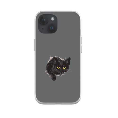 Cat Coming Out Of Hole iPhone Soft Case By Vexels