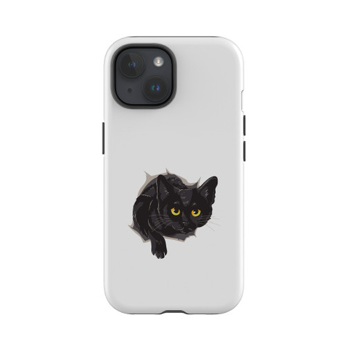 Cat Coming Out Of Hole iPhone Tough Case By Vexels