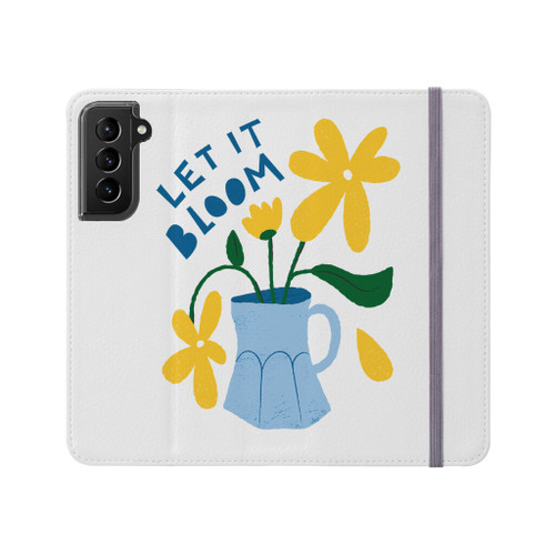 Let It Bloom Flower Samsung Folio Case By Vexels