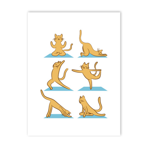 Cats Doing Yoga Art Print By Vexels