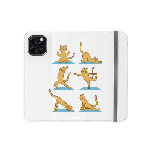 Cats Doing Yoga iPhone Folio Case By Vexels