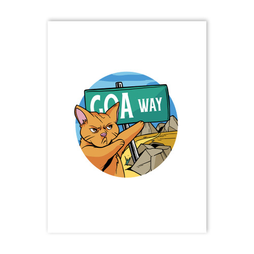 Goa Way Angry Cat Art Print By Vexels