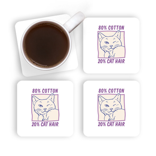 80% Cotton 20% Cat Hair Coaster Set By Vexels