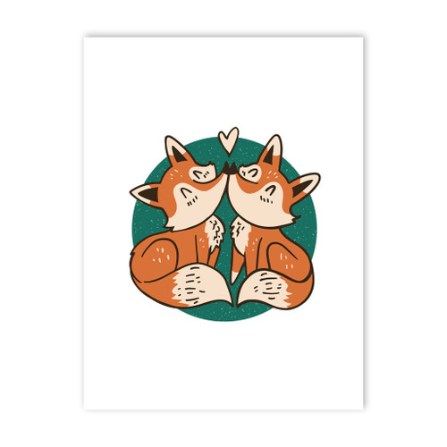 Foxes In Love Art Print By Vexels