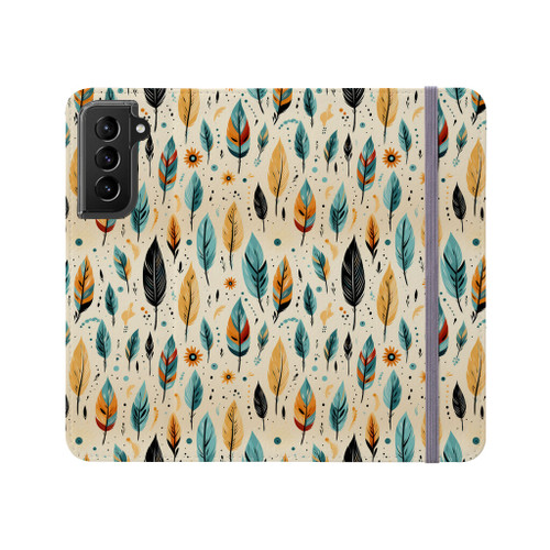 Boho Feathers Samsung Folio Case By Artists Collection
