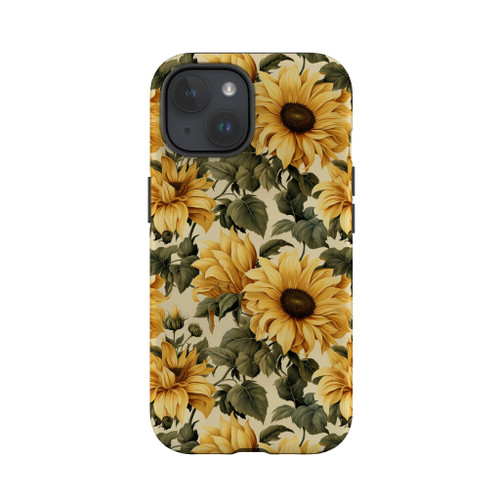 Sunflower Pattern iPhone Tough Case By Artists Collection