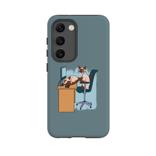 Workaholic Siamese Cat Samsung Tough Case By Vexels