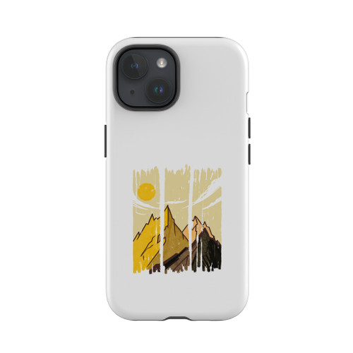 Mountain Landscape Brushstrokes iPhone Tough Case By Vexels