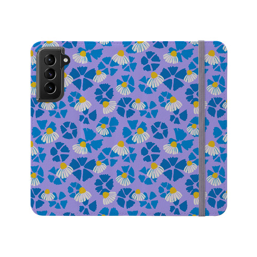 Doodle Flowers Pattern Samsung Folio Case By Artists Collection
