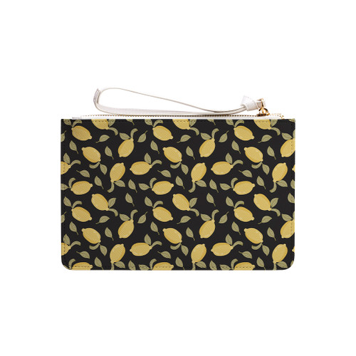 Hand Drawn Lemons Pattern Clutch Bag By Artists Collection