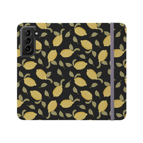 Hand Drawn Lemons Pattern Samsung Folio Case By Artists Collection