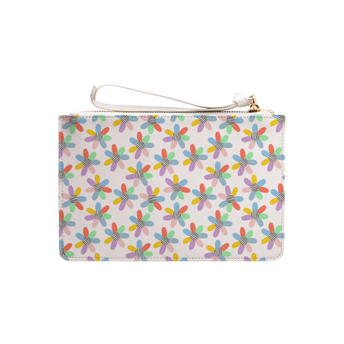 Happy Flowers Pattern Clutch Bag By Artists Collection