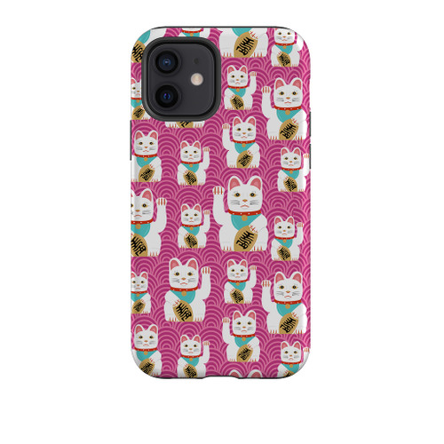 Lucky Cat Pattern iPhone Tough Case By Artists Collection