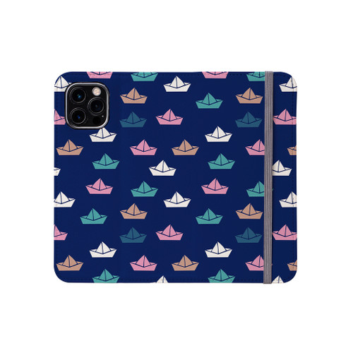 Paper Boats Pattern iPhone Folio Case By Artists Collection