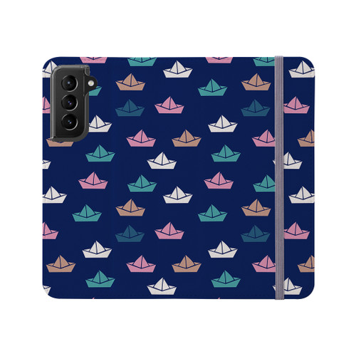 Paper Boats Pattern Samsung Folio Case By Artists Collection