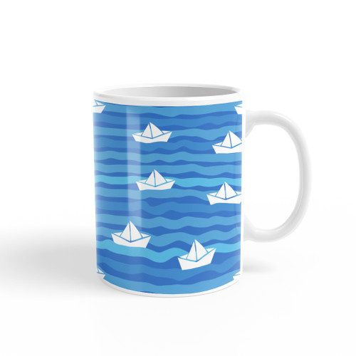Paper Boat Pattern Coffee Mug By Artists Collection