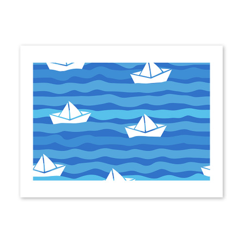 Paper Boat Pattern Art Print By Artists Collection