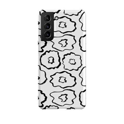 Simple White Flowers Pattern Samsung Snap Case By Artists Collection
