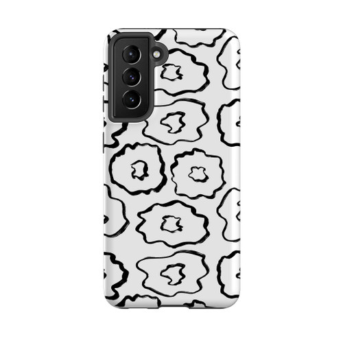 Simple White Flowers Pattern Samsung Tough Case By Artists Collection