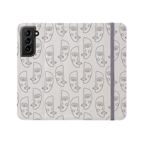 Simple Line  Pattern Samsung Folio Case By Artists Collection