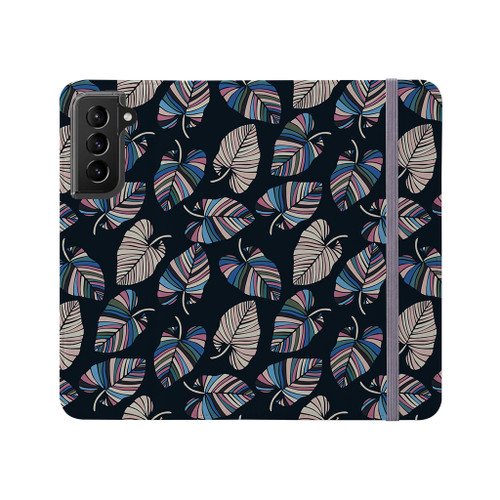 Trendy Leaves Pattern Samsung Folio Case By Artists Collection