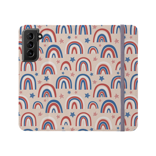 Usa Rainbows Pattern Samsung Folio Case By Artists Collection