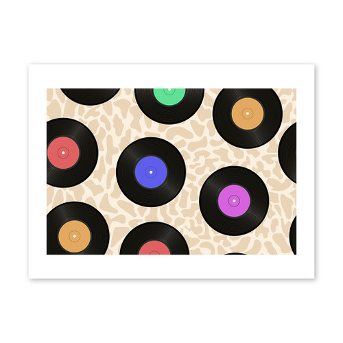 Vinyl Records Pattern Art Print By Artists Collection